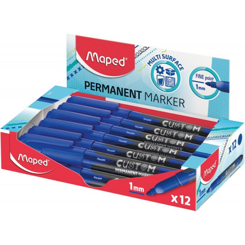 Μαρκαδόρος Ανεξίτηλος Λεπτός Μπλε