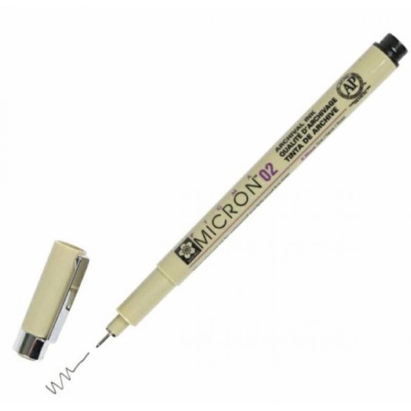 Μαρκαδοράκι Σχεδίου 0.30 mm Sakura Pigma Micron 02 Μαύρο