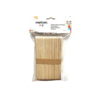 Metron Craft Ξυλάκι Παγωτού Πλακέ 100 τεμ. 15.8 χ 1.5 εκ. Φυσικό Χρώμα