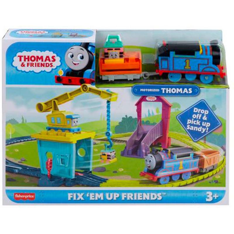 Τόμας το Τρενάκι - Πίστα & Σταθμός Επισκευών με την Κάρλι & τη Σάντι - Tomas & Friends Fisherprice