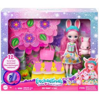 Enchantimals Baby Best Friends - Κούκλα, Ζωάκι & Μωράκια Φιλαράκια με Εκπλήξεις - Bree Bunny & Twist