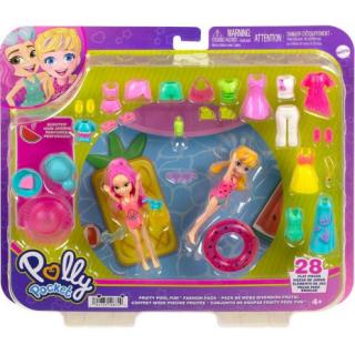 Polly Pocket - Νέα Κούκλα με Μόδες Μεγάλο Pack - Fruity Pool Fun Fashion Pack
