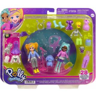 Polly Pocket - Νέα Κούκλα με Μόδες Μεγάλο Pack - Pop Star Spotlight Fashion Pack