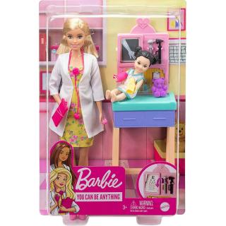 Σετ Επαγγέλματα με Παιδάκια και Ζωάκια - Barbie Παιδίατρος (Ξανθιά)