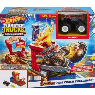 Hot Wheels Monster Trucks Arena World Μικρά Σετ - 5Alarm Fire Crash Challenge