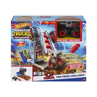 Hot Wheels Monster Trucks Arena World Μικρά Σετ - Boneshaker Tire Press Challenge