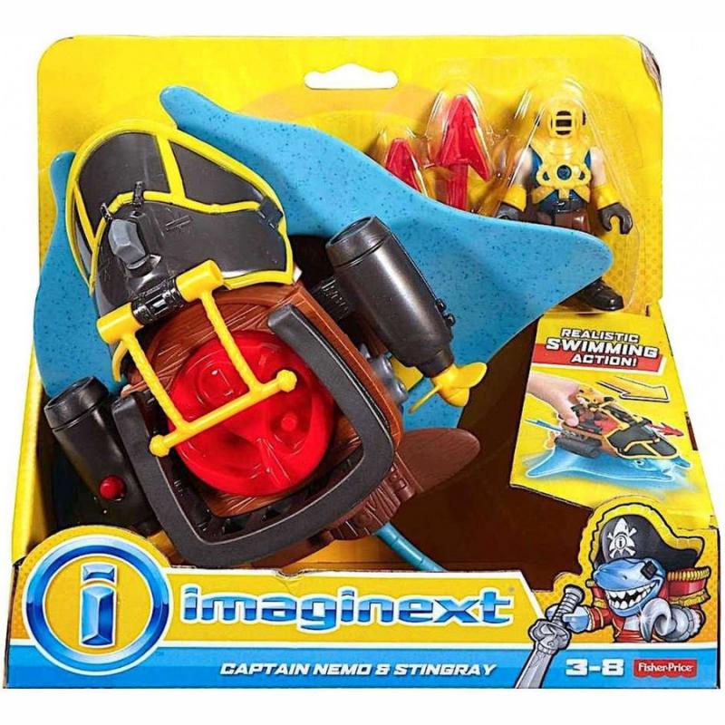Mega Mouth Shark - Imaginext Πειρατικό Πλοιάριο - Πλάσματα του Βυθού με Φιγούρα και Αξεσουάρ