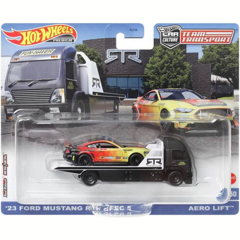 Hot Wheels Νταλίκα με Αυτοκινητάκι - '23 Ford Mustang RTR Spec 5 & Aero Lift
