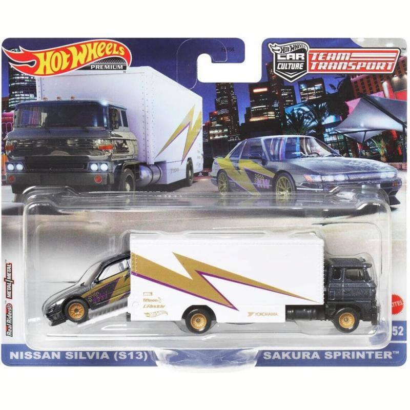 Hot Wheels Νταλίκα με Αυτοκινητάκι - Nissan Silvia (S13) & Sakura Sprinter