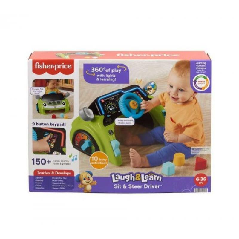Fisher-Price Laugh & Learn - Sit & Steer Driver (English, Greek & Turkish Language)