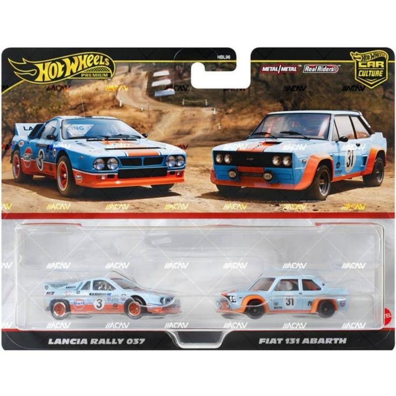 Hot Wheels Premium Car Culture - Real Riders - Σετ των 2 - Lancia Rally 037 & Fiat 131 Abarth