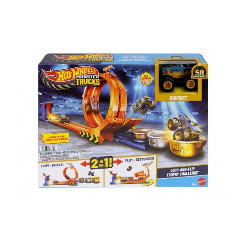 Hot Wheels Monster Trucks Loop and Flip Trophy Challenge & Bigfoot (50th) - Διεκδίκηση Κυπέλλου