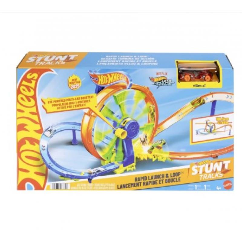 Hot Wheels Stunt Tracks - Rapid Launch & Loop - Πίστα Γρήγορη Εκκίνηση με Λουπ