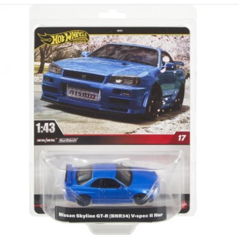 Hot Wheels Premium Συλλεκτικά Αυτοκινητάκια 1:43 - Nissan Skyline GT-R (BNR34) V-spec II Nur