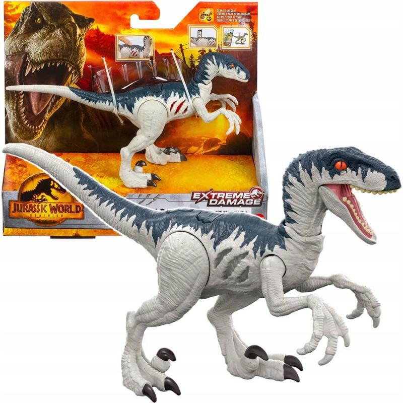 Velociraptor - Jurassic World Dominion Extreme Damage Φιγούρες Δεινοσαύρων με Σπαστά Μέλη