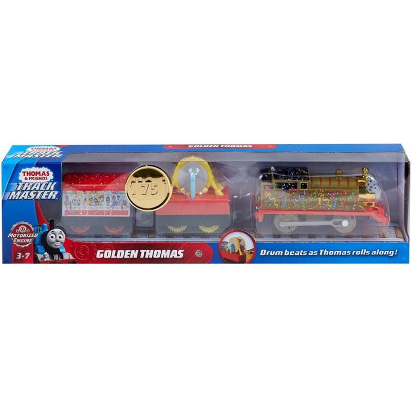 Golden Thomas -Thomas & Friends - Μηχανοκίνητα Τρένα με 2 Βαγόνια