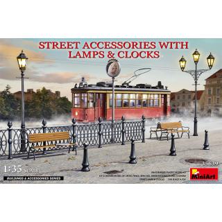 MiniArt: Street Accessories with Lamps & Clocks in 1:35