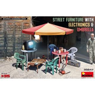 MiniArt: Street Furniture with Electronics & Umbrella in 1:35