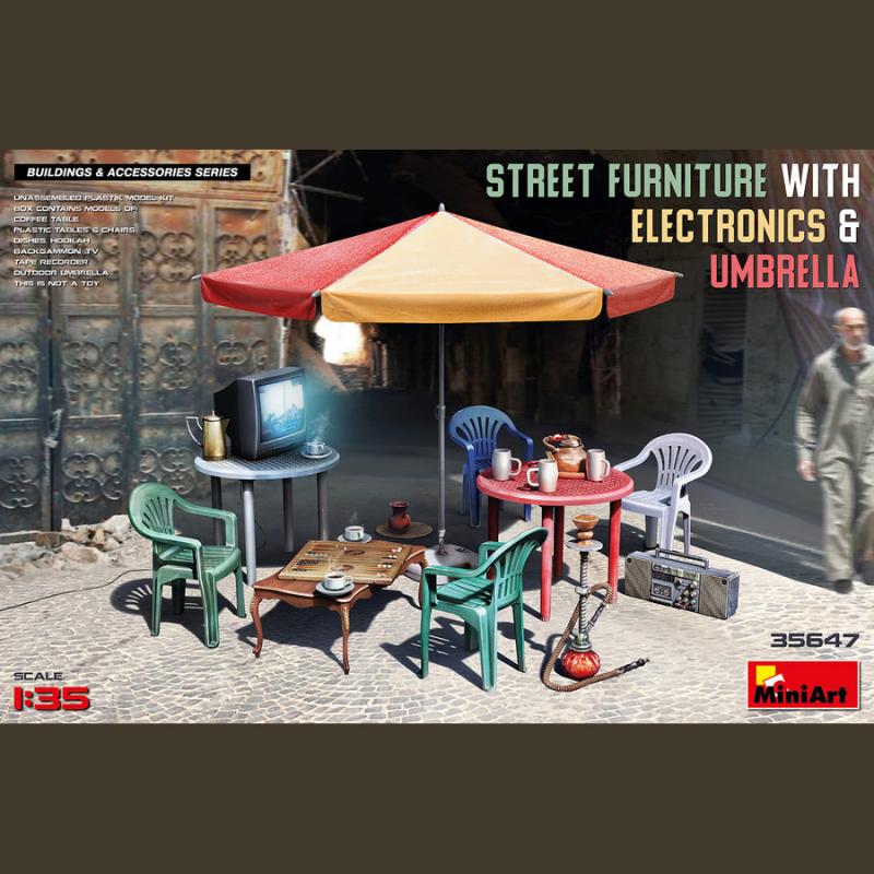 MiniArt: Street Furniture with Electronics & Umbrella in 1:35