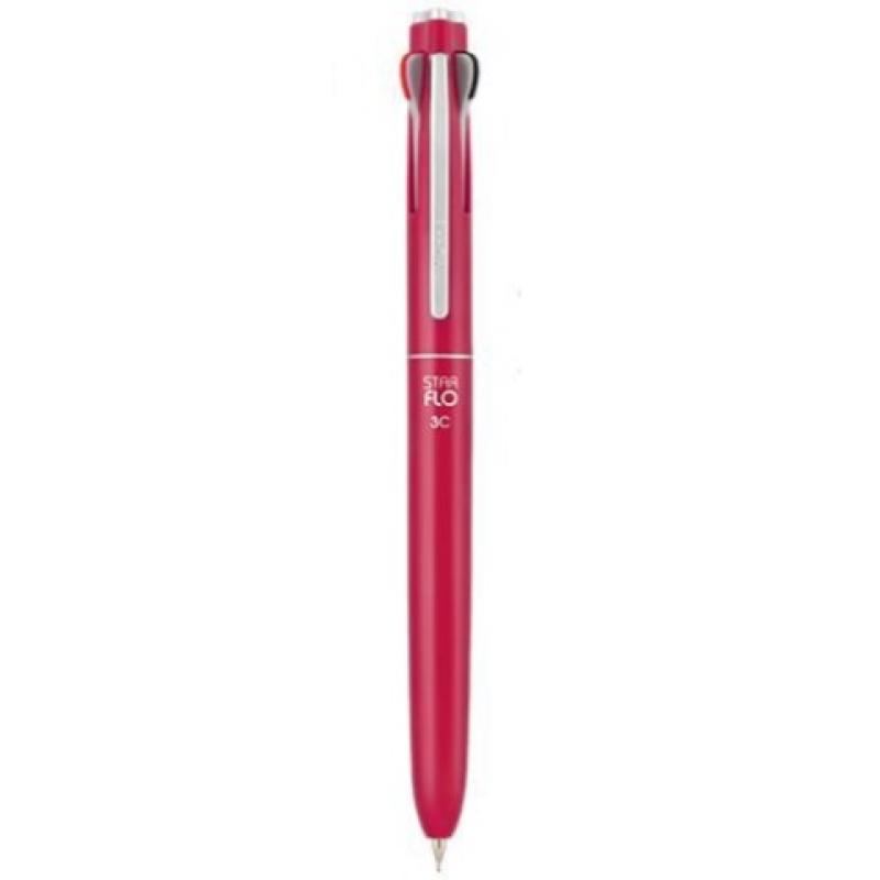 Morris Just Click Στυλό Starflo 3 Χρώματα (Μπλε, Μαύρο, Κόκκινο) 0,7 mm - Raspberry Red