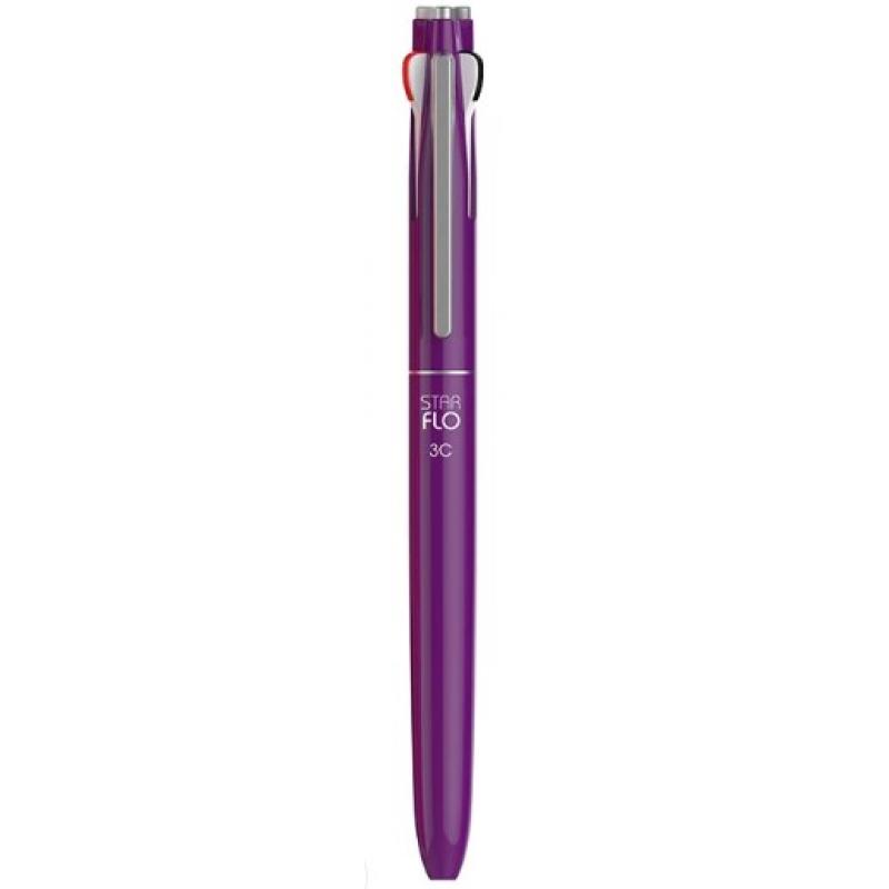 Morris Just Click Στυλό Starflo 3 Χρώματα (Μπλε, Μαύρο, Κόκκινο) 0,7 mm - Dark Violet