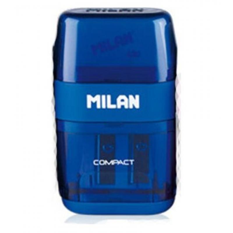 Milan Ξύστρα - Γόμα Διπλή Compact Μπλε