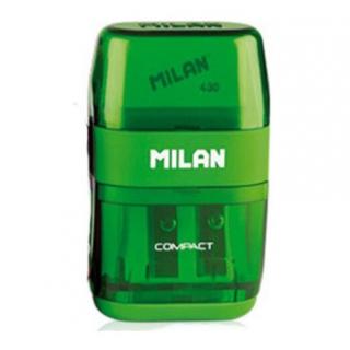 Milan Ξύστρα - Γόμα Διπλή Compact Πράσινη