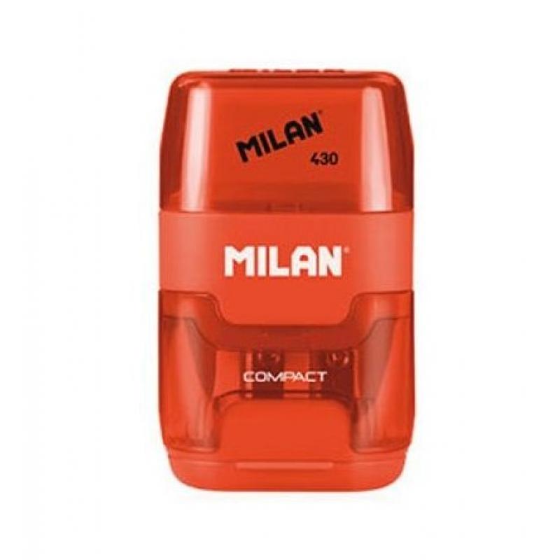 Milan Ξύστρα - Γόμα Διπλή Compact Πορτοκαλί