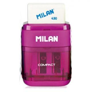Milan Ξύστρα - Γόμα Διπλή Compact Ροζ