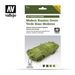 AFV Painting System - Vallejo 6x8ml Air Colour Set - Russian Green 4BO 78403