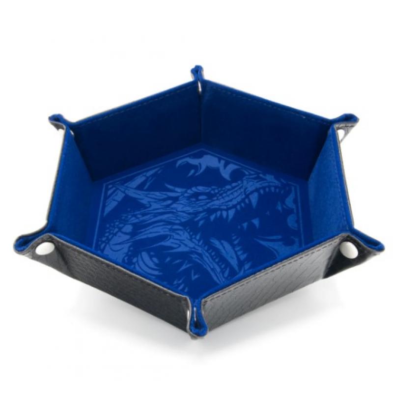 CritStones Folding Dice Tray Dragon Skin Edition Blue