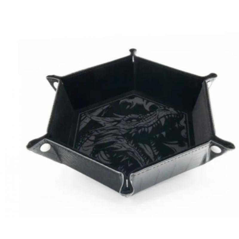 CritStones Folding Dice Tray Dragon Skin Edition Black
