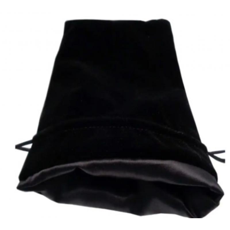 FanRoll Dice Bag Velvet Black with Black Satin Large