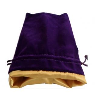 FanRoll Dice Bag Velvet Purple with Golden Satin Large