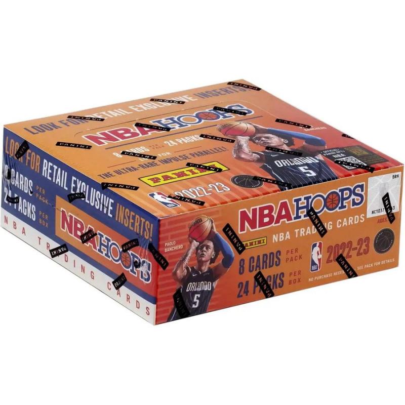 NBA Hoops 2022-23 Basketball Cards Retail Box (24 packs of 8 cards)