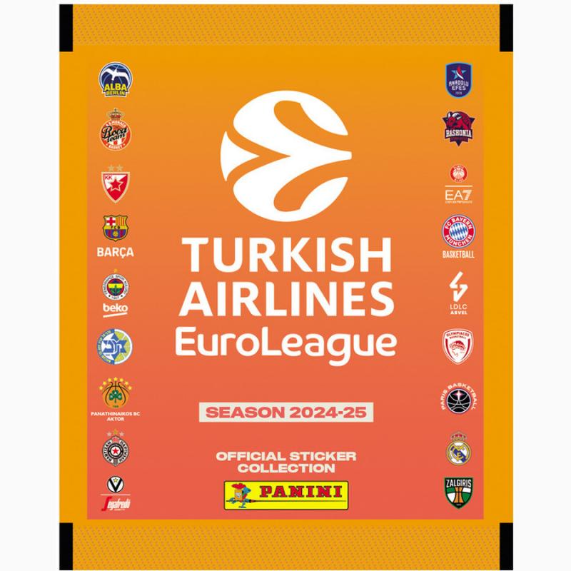 Panini Euroleague 2025 Sticker Booster ( Φακελάκι με 5 Αυτοκόλλητα)
