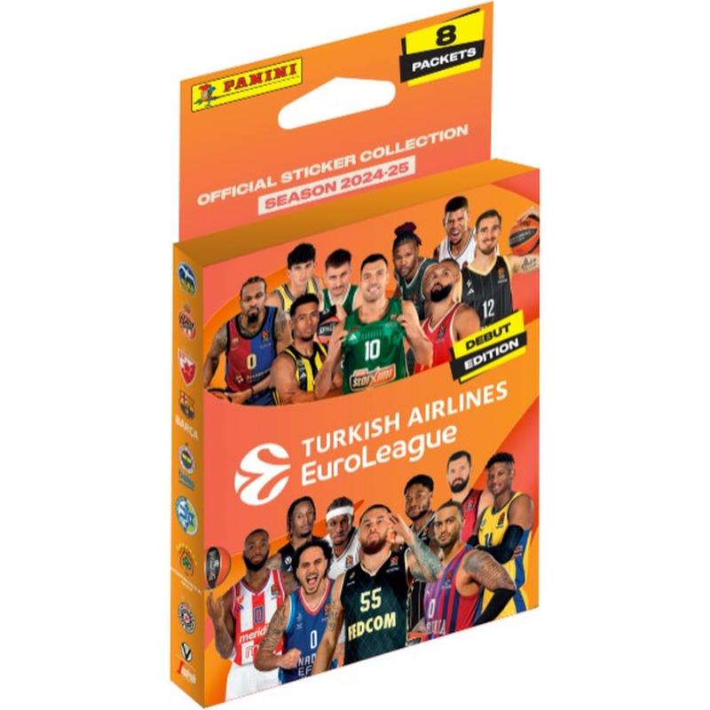 Panini Euroleague 2025 Mini Blister ( 8 Φακελάκια χ 5 Αυτοκόλλητα)