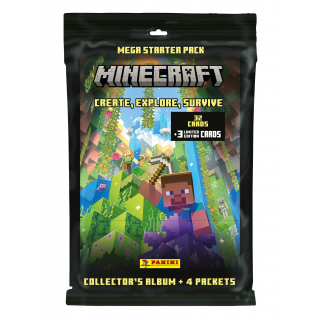 Panini Minecraft Trading Cards Starter Pack (32 Κάρτες + 3 Limited Edition + Collector's Album)
