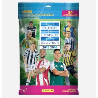 Panini Superleague 2026 Stickers Starter Pack ( Album + 4 φακ. x 6 Αυτ. + Μινι Ντοσιέ)