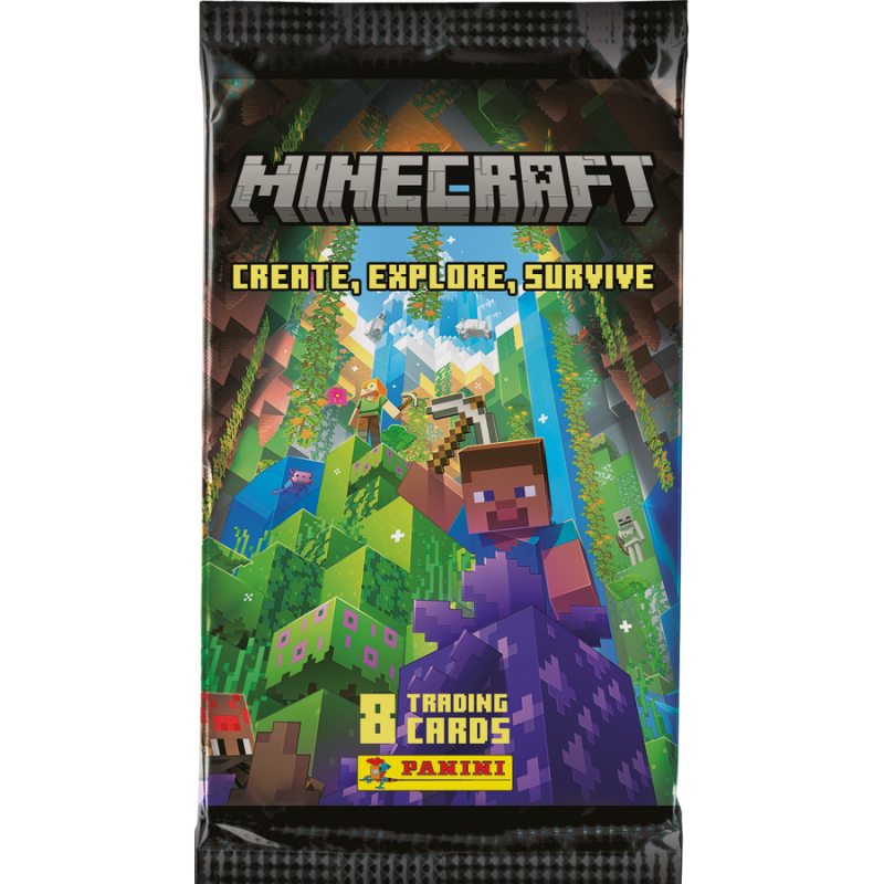 Panini Minecraft Trading Cards Booster Pack (8 Κάρτες)