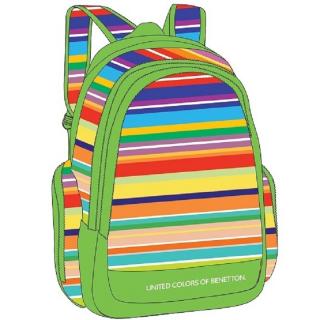Σακίδιο Οβάλ Διπλό Benetton Stripes