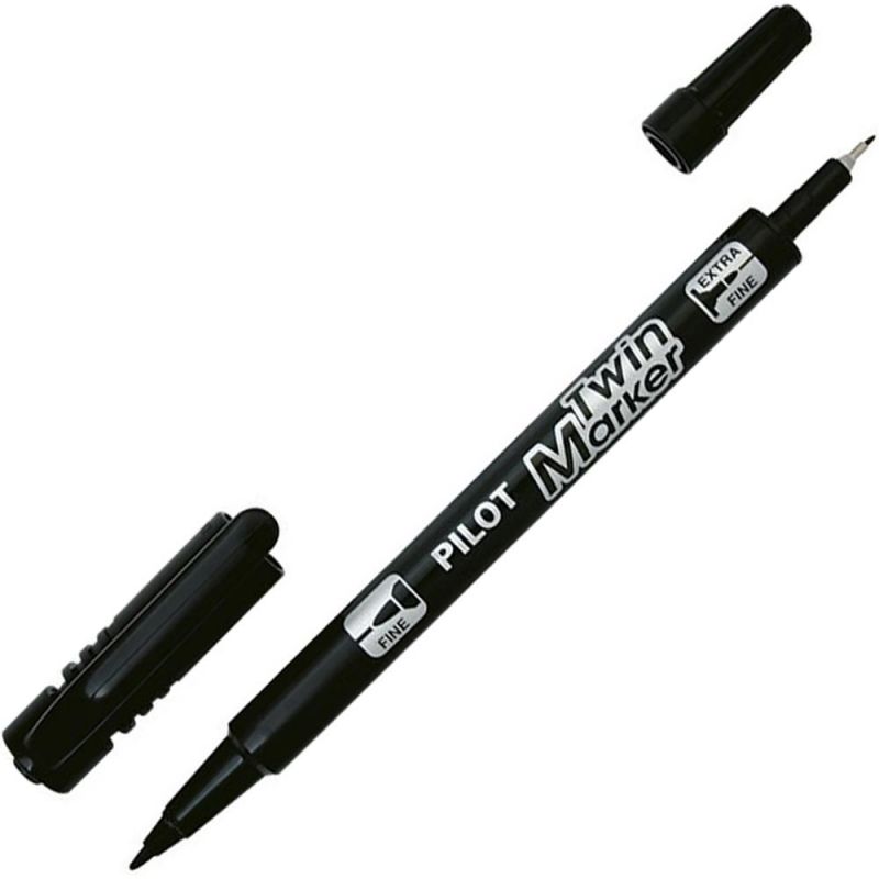 Pilot Μαρκαδόρος Ανεξίτηλος Twin BG Μαύρος