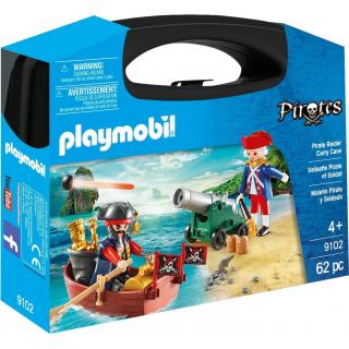 Playmobil Pirates - 9102 Maxi Βαλιτσάκι Λιμενοφύλακας με Κανόνι και Πειρατής σε