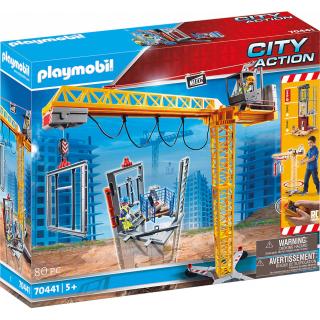 Playmobil City Action - 70441 Ανυψωτικός Γερανός Βαρέως Τύπου με Τηλεχειριστήριο και Σκαλωσιές
