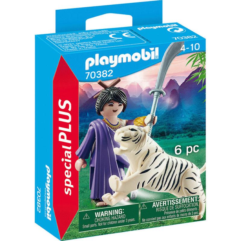 Playmobil - Ασιάτισσα Πολεμίστρια με Λευκή Τίγρη