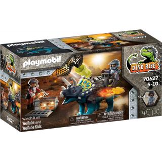 Playmobil Dino Rise - 70627 Τρικεράτωψ με Πανοπλία - Κανόνι και Μαχητές