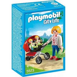 Playmobil City Life - 5573 Μαμά με Δίδυμα και Καροτσάκι