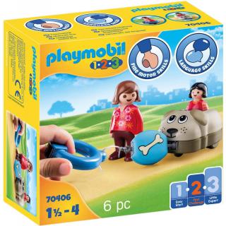 Playmobil 1.2.3 - Τρενάκι με Βαγόνι - Σκυλάκι