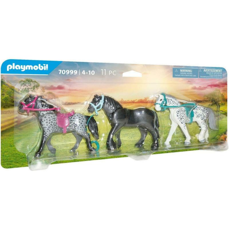 Playmobil - Τρία άλογα: Friesian, Knabstrupper & Andalusian