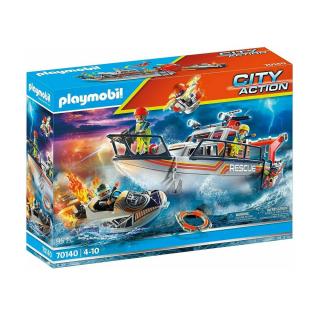 Playmobil City Action - 70140 Επιχείρηση Πυρόσβεσης με Σκάφος Διάσωσης